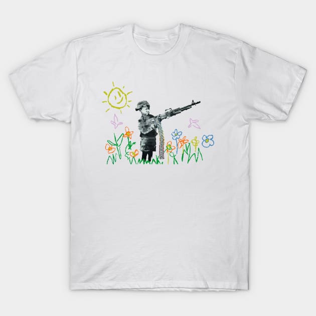 BANKSY Child Soldier T-Shirt by inkstyl